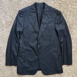 Vintage Gucci Italy Striped Suit Blazer Jacket Dark Navy Blue Men’s Size 54 R